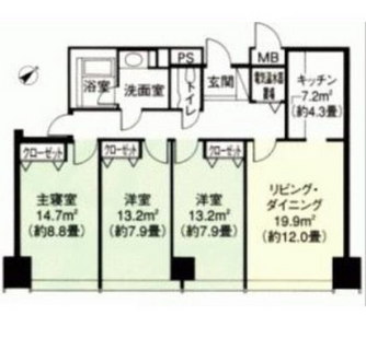 東京都中央区築地６丁目 賃貸マンション 3LDK